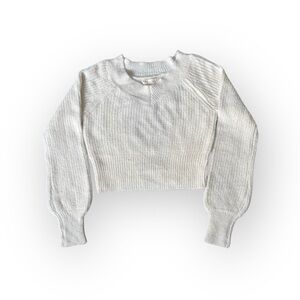 Happily Grey NWOT Cropped Knit Sweater White Textured Long Sleeve Women’s XS